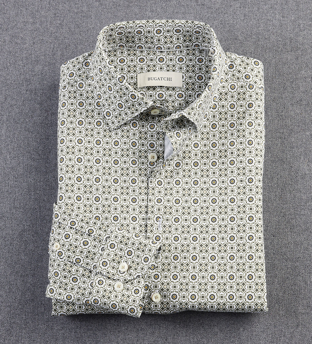 bugatchi mens dress shirts Bugatchi James OoohCotton Medallion Print Button-Up Shirt