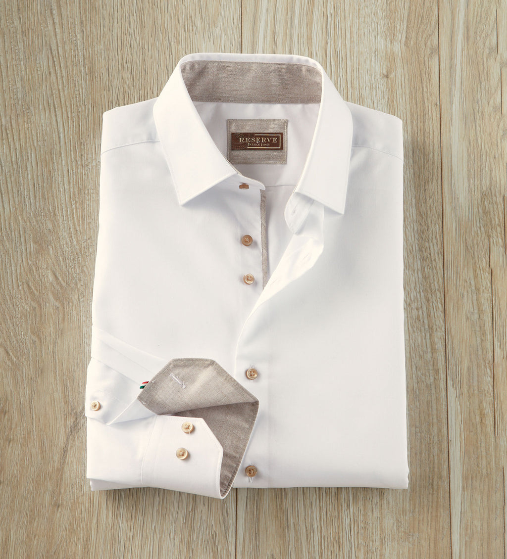 wide spread collar dress shirt Men's Reserve Trimmed Shirt, White/Tan, XXL Famous Nursing School Graduation Our luxurious but durable roaring twenties costumes Size:30W X 32L