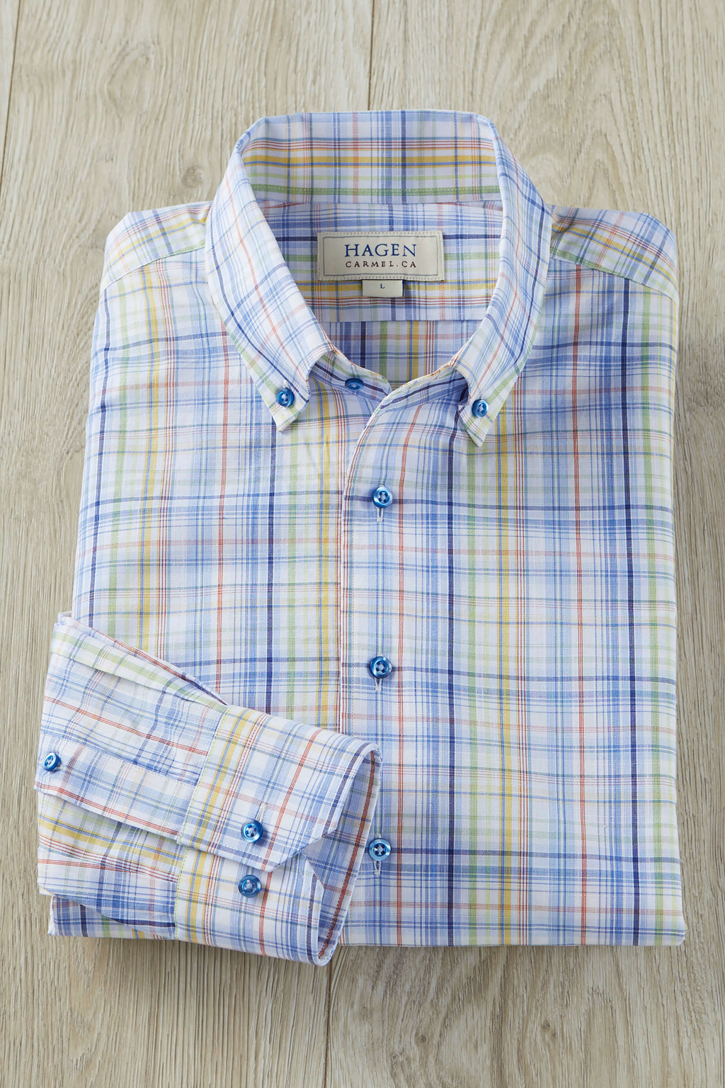 Men's Hagen Long Sleeve Button Down Plaid Shirt, Multi, 3XL