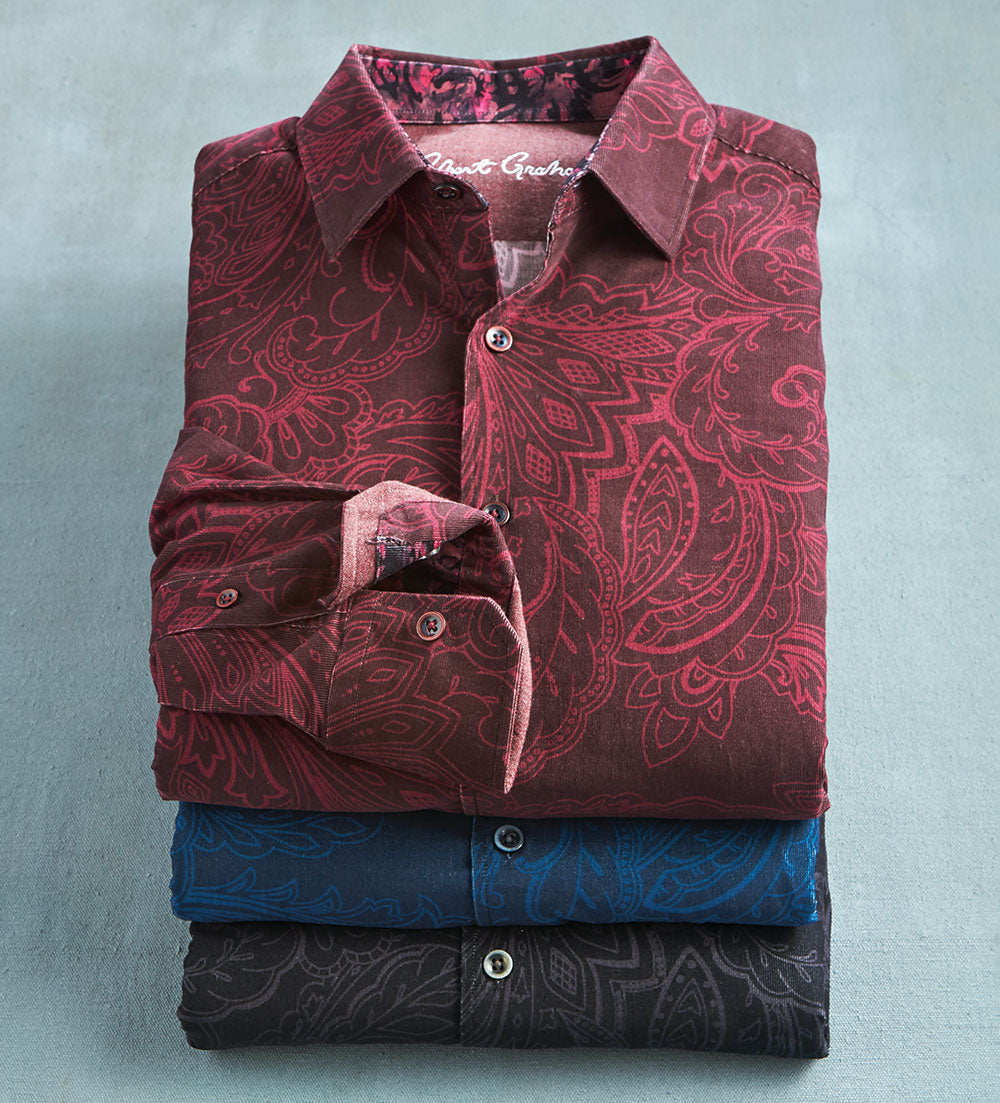 Robert Graham Long Sleeve Paisley Cord Shirt