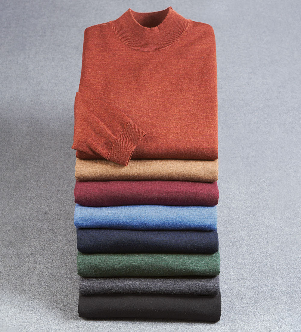 Patrick James Merino Wool Mock Neck Sweater