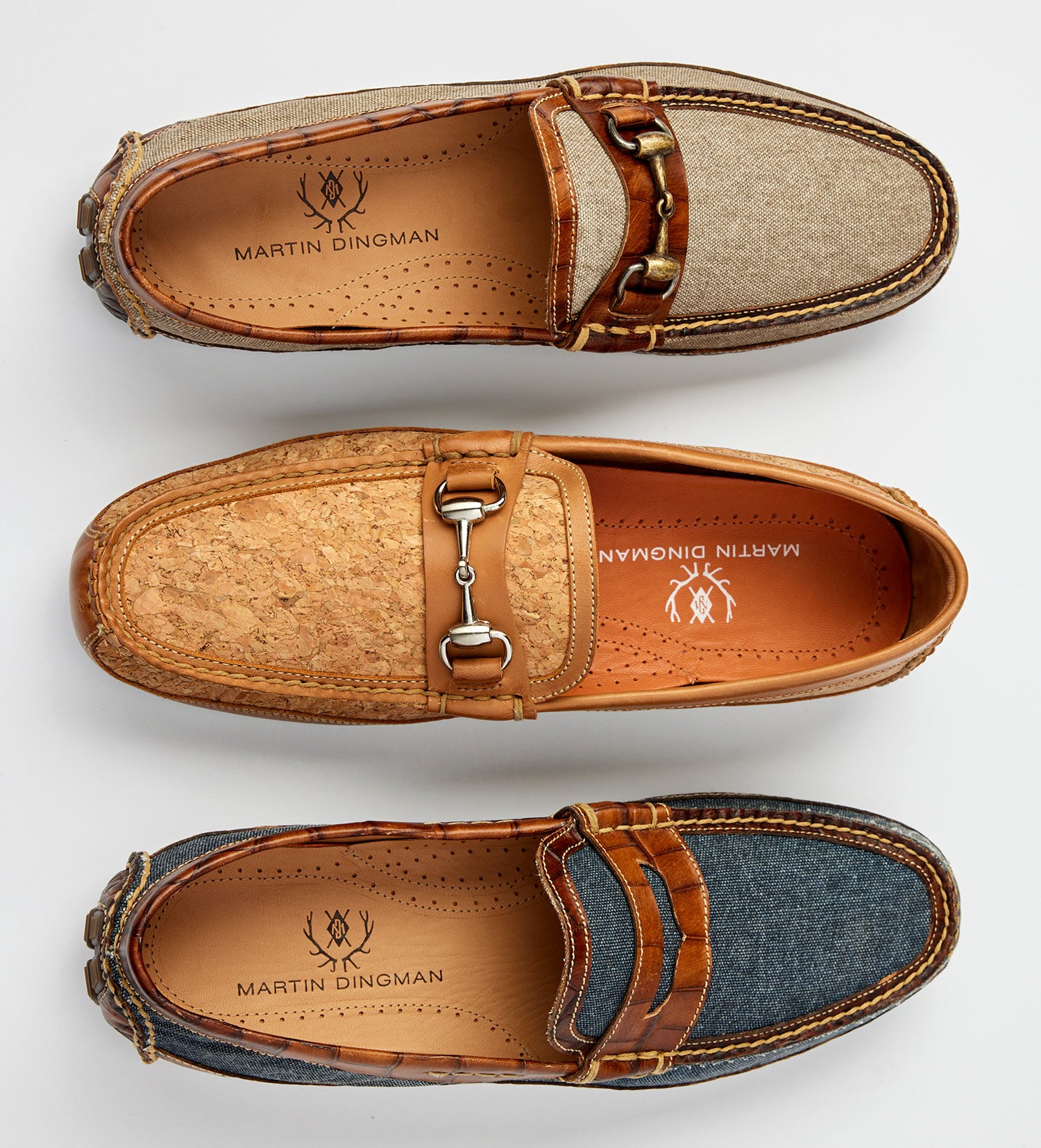 Cork Pattern Leather Boat Shoes