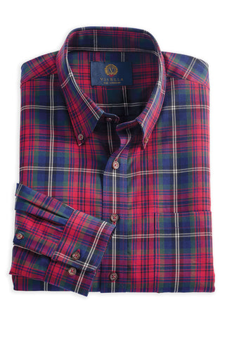 Viyella Long Sleeve Christmas Plaid Shirt