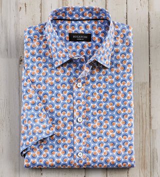 Bugatchi Circle Print Short Sleeve Shirt