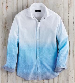 Bugatchi Ombre Seersucker Long Sleeve Shirt