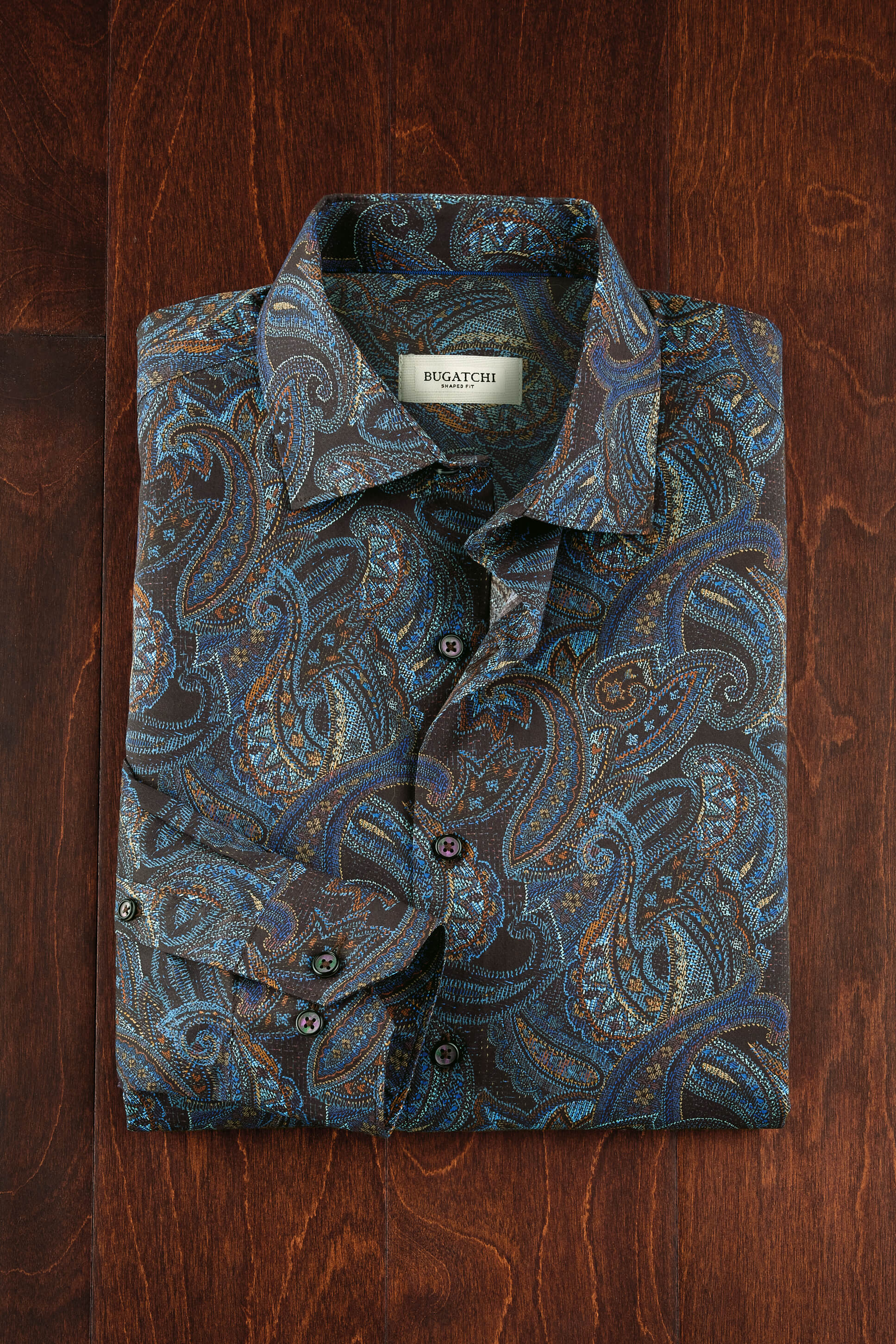 bugatchi men's dress shirts Bugatchi Sand Grey Brushed Twill Solid Classic Fit