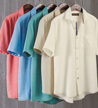 Patrick James Solid Cotton Short Sleeve Shirt