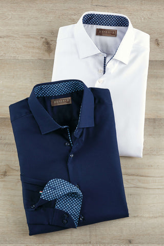 Reserve Long Sleeve Solid w/Trim Shirt