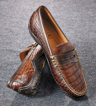 Martin Dingman Bill Alligator-Grain Loafers