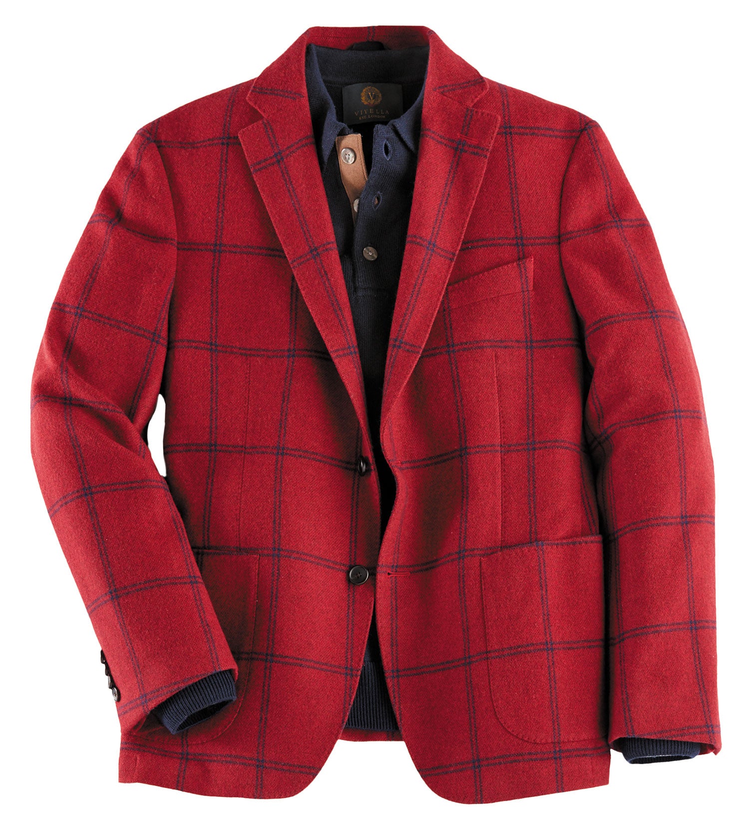 Red sale windowpane blazer