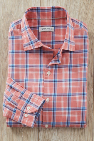 Peter Millar Triton Cotton Lyocell Sport Shirt Venetian Pink / XL