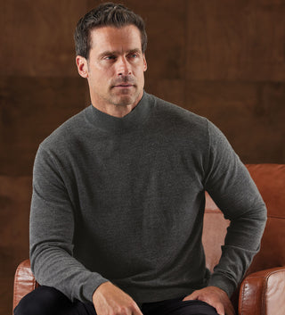 Patrick James Merino Wool Mock Neck Sweater