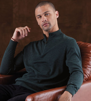 Patrick James Merino Quarter Zip Long Sleeve