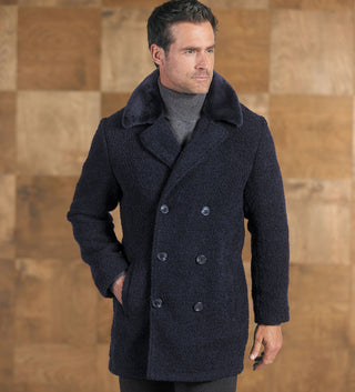 Robert Comstock Boucle Three-Quarter Length Coat