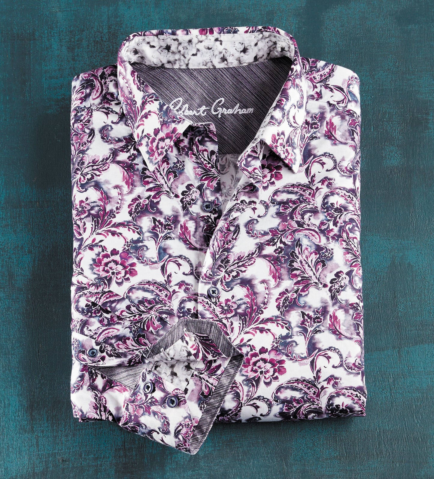 Robert Graham Long Sleeve Ciccio Wine Floral Paisley Shirt