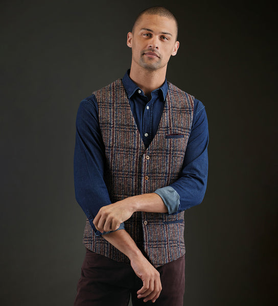 チエコプラス　flannel tank vest Sopiago Mens Tank Top Casual Button Up Flannel Plaid Shirt