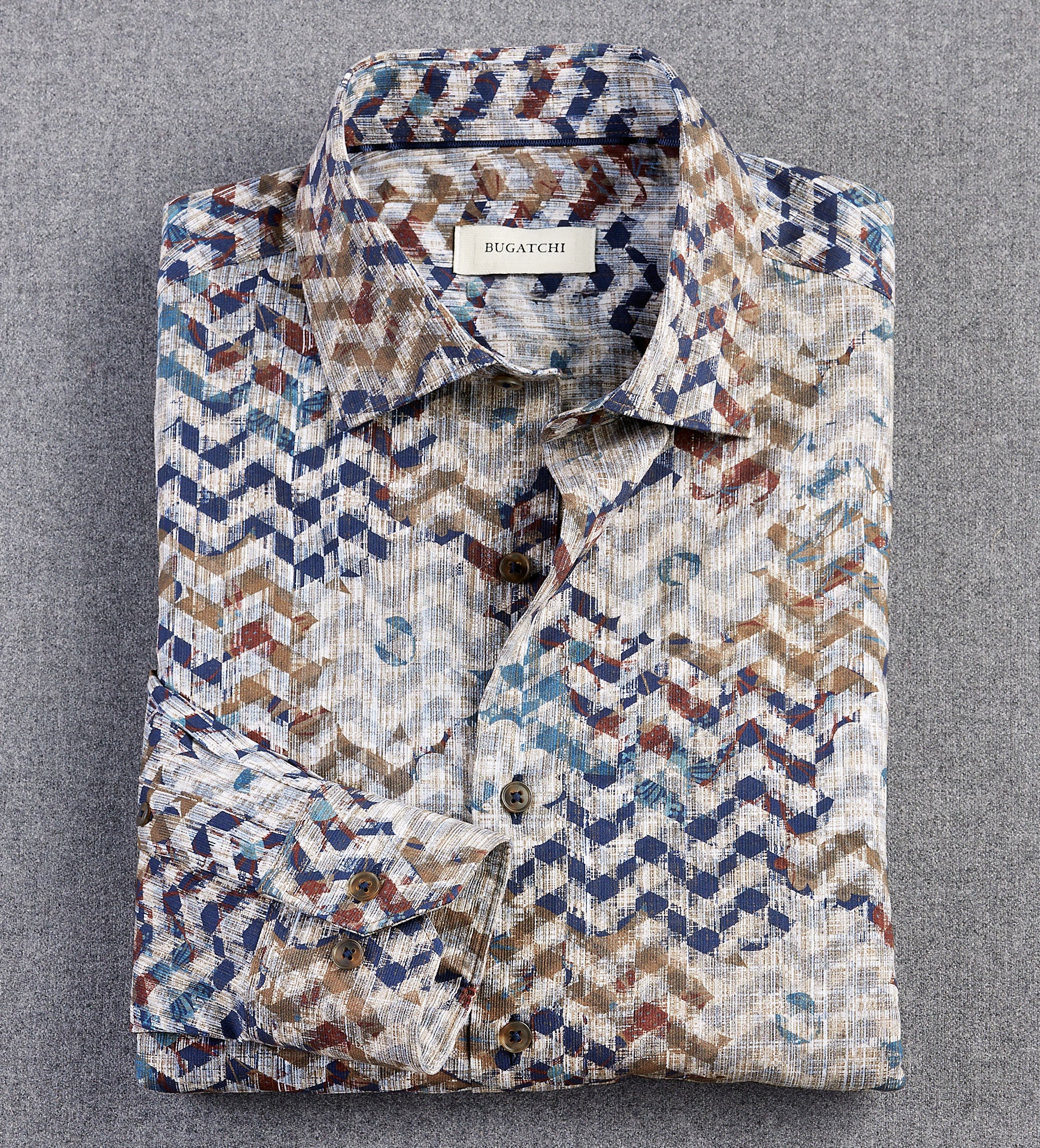 Bugatchi Floral Chevron Print Long Sleeve Shirt – Patrick James