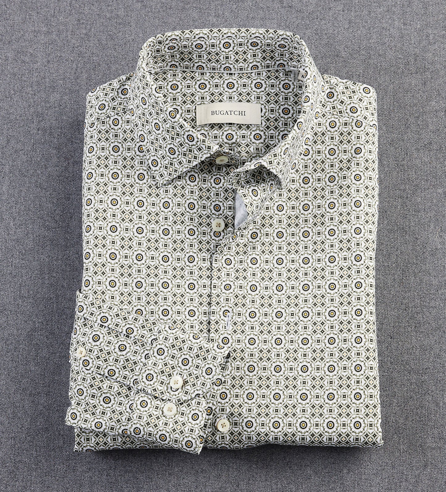 Bugatchi Medallion Print Long Sleeve Shirt