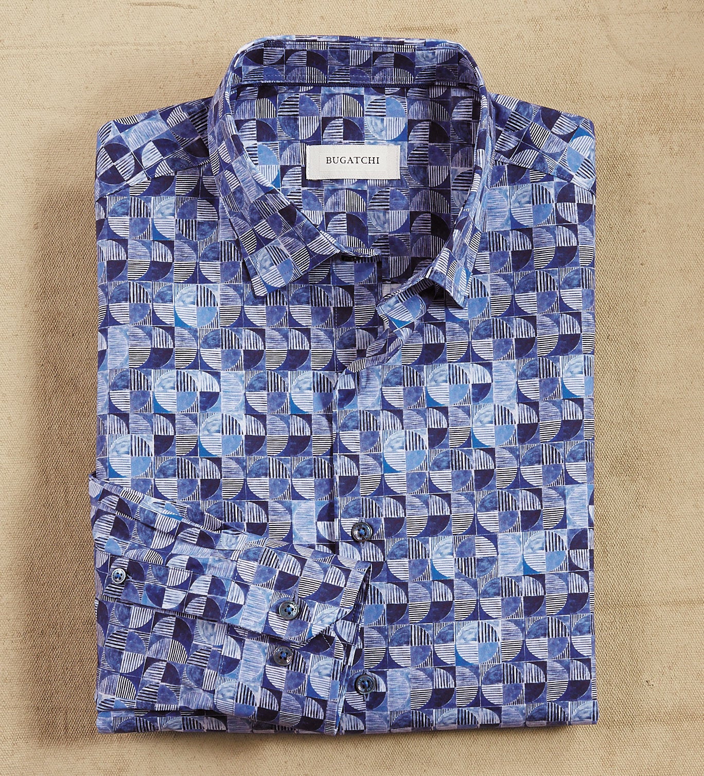 Bugatchi Geo Print Long Sleeve Shirt