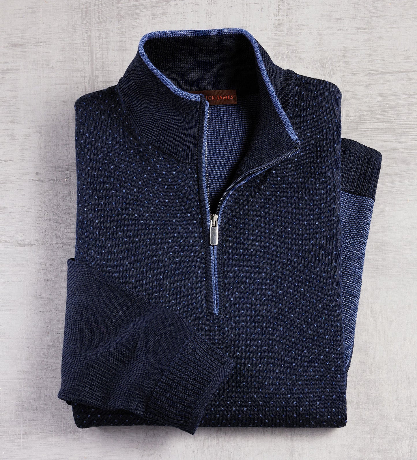 Patrick James Pindot Quarter-Zip Sweater