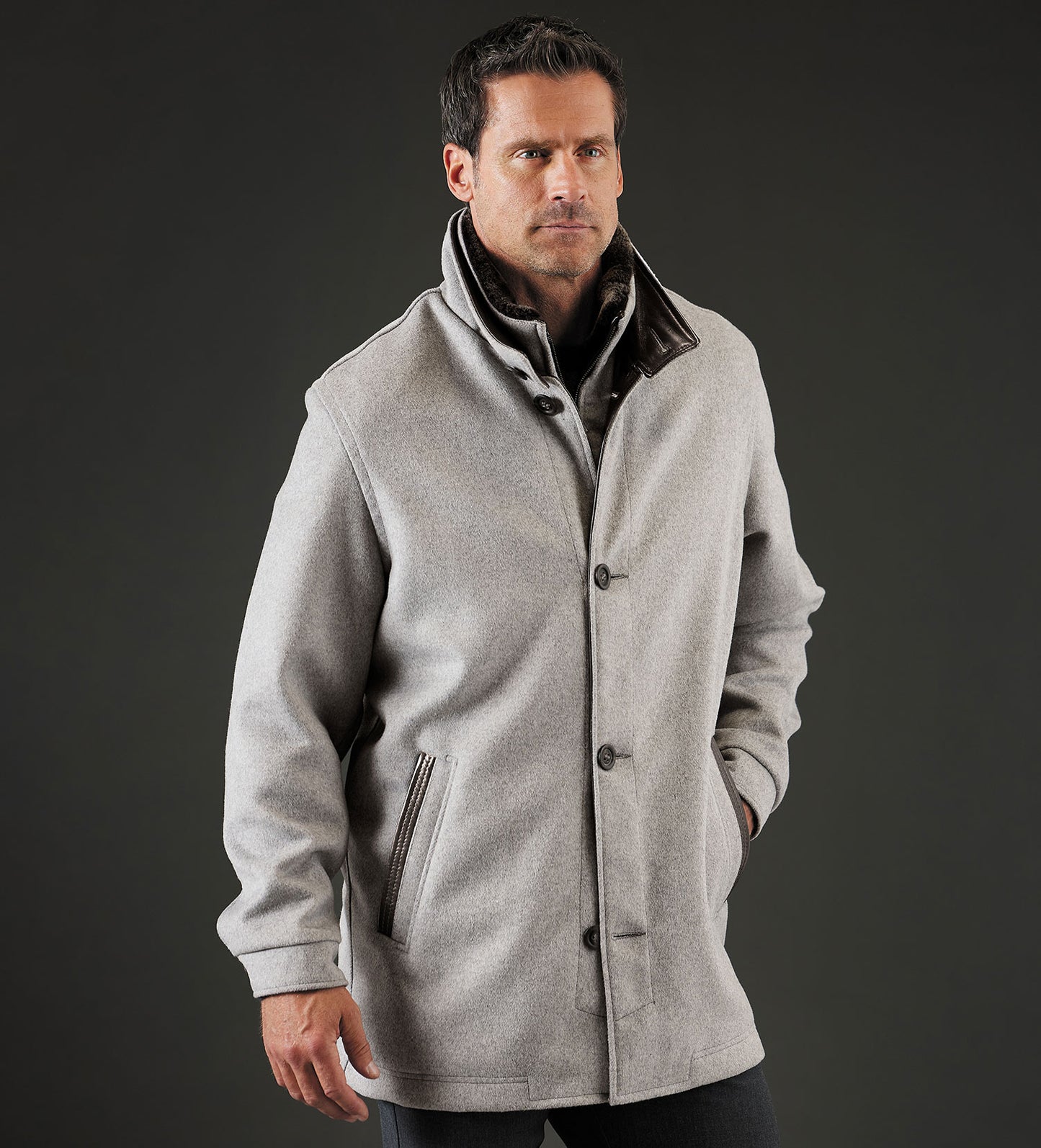 Remy Three-Quarter Length Wool-Cashmere Coat