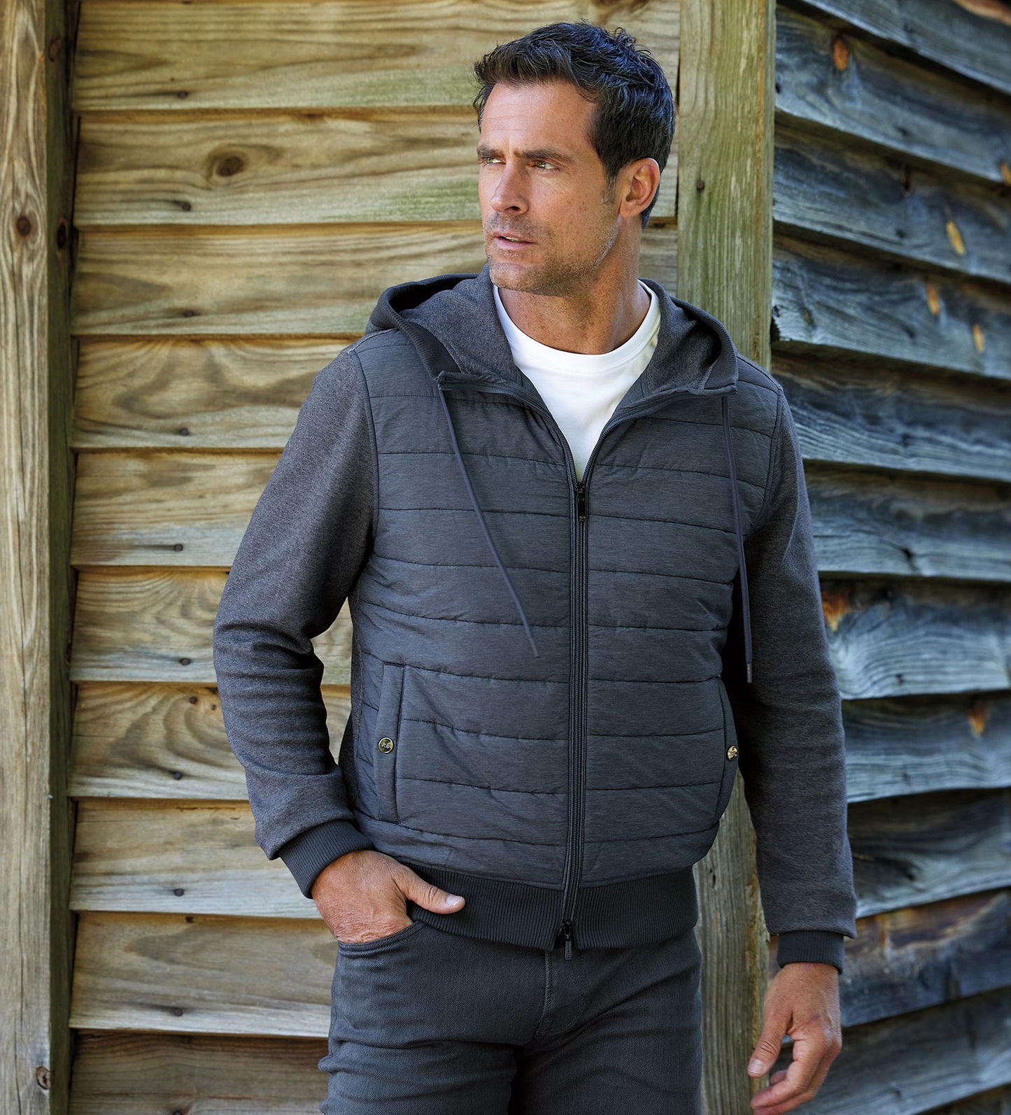 Robert Barakett Cowandame Quilted Full Zip Hoodie