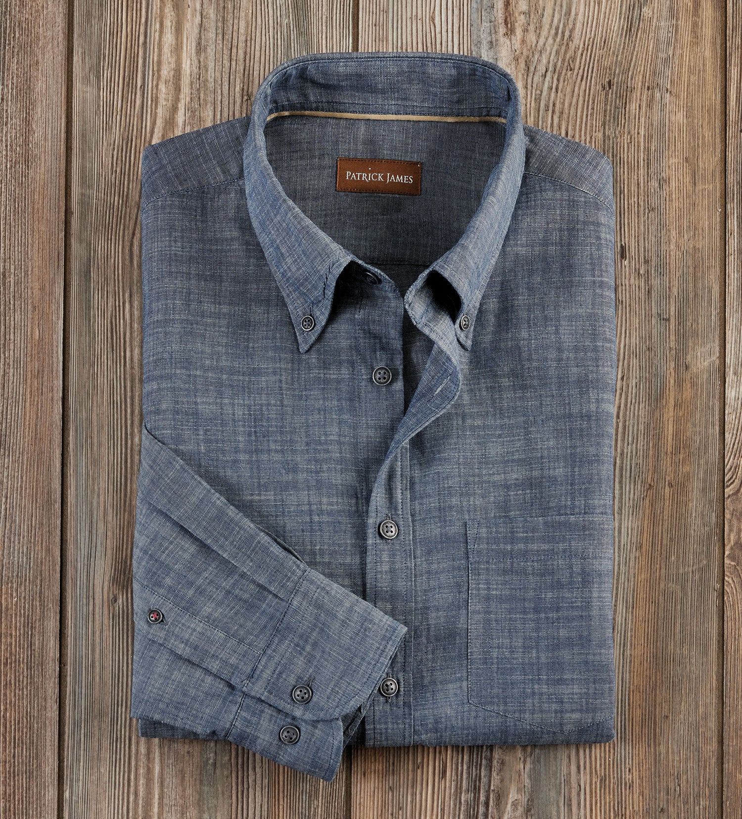 Men's Patrick James Chambray Shirt, Indigo, 3XL Men's Patrick James Chambray Shirt, Indigo, 3XL