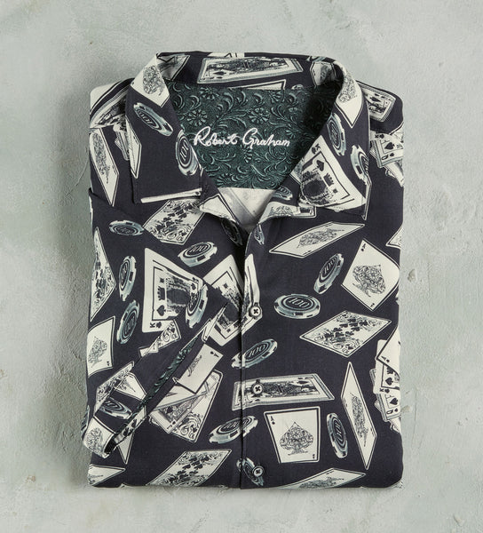 Chemise Homme Robert Graham Grise à Pois Coloré - Taille XL Manches Longues - Coton - Occasion