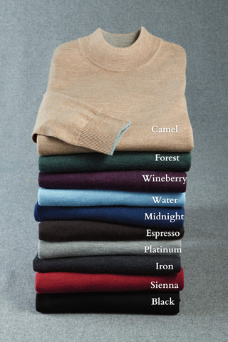 Patrick James Long Sleeve Solid Merino Mock Shirt