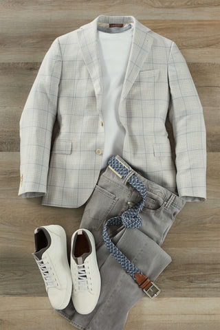 Reserve 2 Button Side Vent Plaid Sport Coat