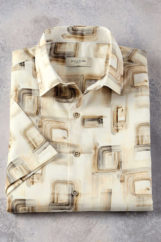 Bugatchi Short Sleeve Geo Print Shirt