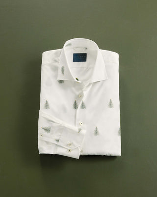 Calder Long Sleeve Spread Collar Holiday Trees Shirt