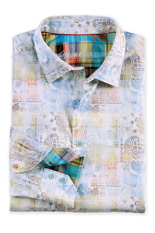 Robert Graham Long Sleeve Vista Muted Paisley Patch Shirt