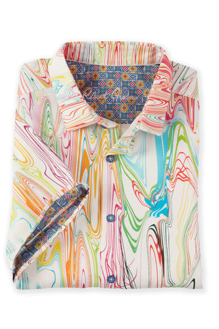 Robert Graham Short Sleeve Bellenden Paint Swirls Shirt