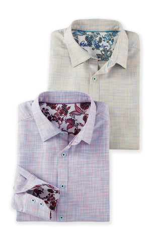 Robert Graham Long Sleeve Edison Solid Mix Shirt