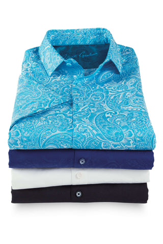Robert Graham Short Sleeve Hudson Jacquard Solid Shirt Robert Graham Short Sleeve Hudson Jacquard Solid Shirt