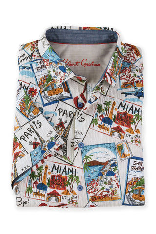 Robert Graham Short Sleeve Suave De Vie Travel Seersucker Shirt