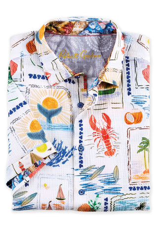 Robert Graham Short Sleeve Isla Vista Vacation Seersucker Shirt
