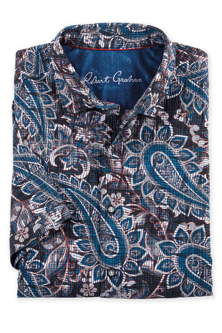 Robert Graham Short Sleeve Barrington Paisley Seersucker Shirt
