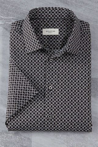 Bugatchi Short Sleeve Geo Print Shirt