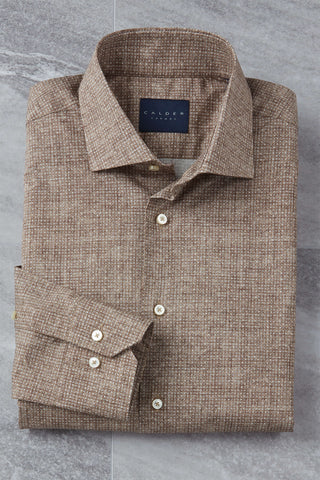 Calder Long Sleeve Spread Collar Micro Geo Print Shirt