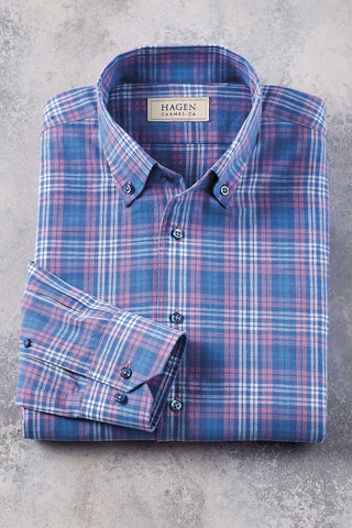 Hagen Long Sleeve Button Down Plaid Shirt
