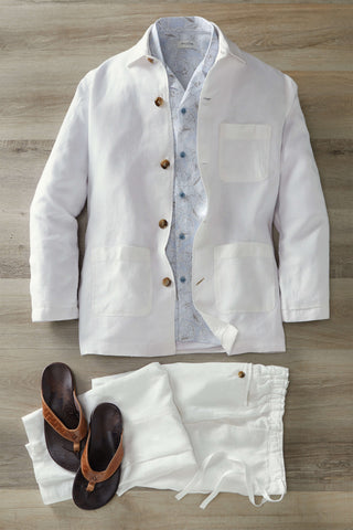 Patrick James Solid Linen Shirt Jacket