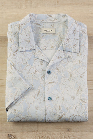 Bugatchi Short Sleeve Floral Linen Camp Shirt