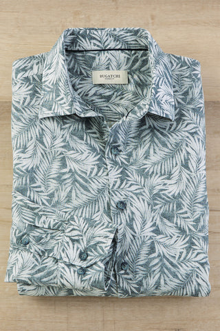 Bugatchi Long Sleeve Palm Linen Shirt