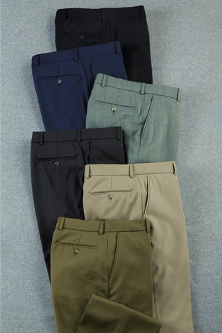 Patrick James Gabardine Flat-Front Slacks