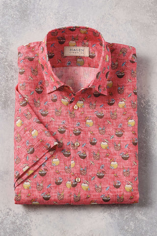 Hagen Short Sleeve Island Cocktail Print Shirt