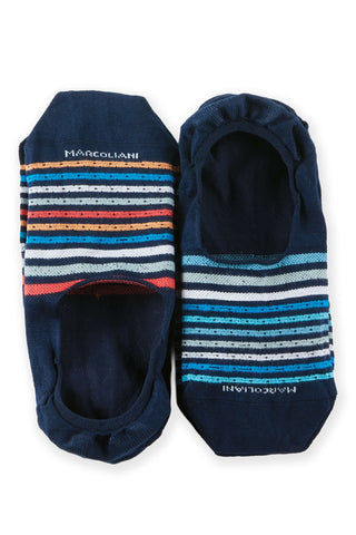 Marcoliani Stripe and Pin No Show Sneaker Sock