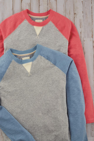 True Grit Long Sleeve Vintage Baseball Sleeve Crewneck Shirt