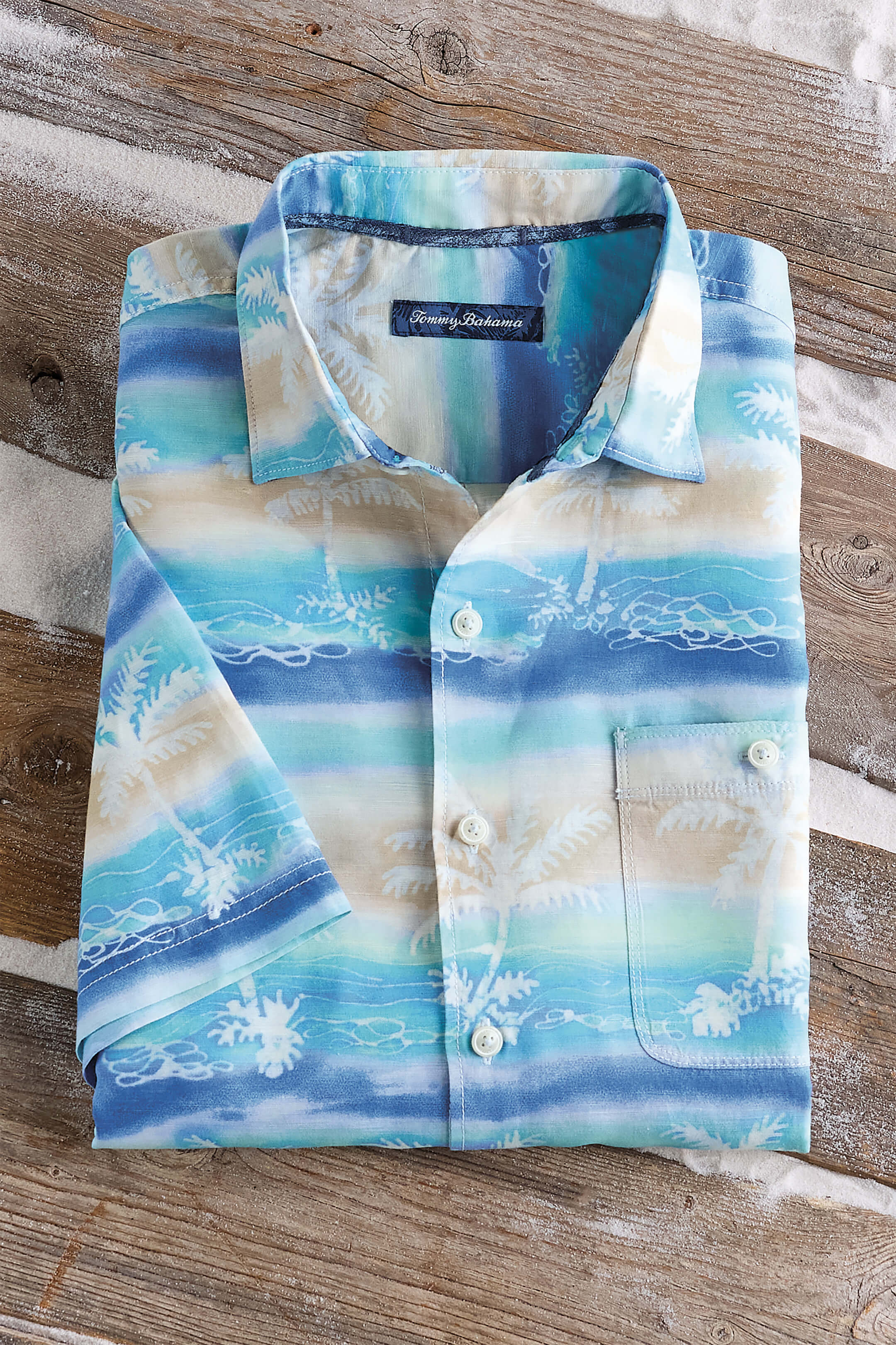 Tommy Bahama Men's Sand Linen Palma Batik Shirt, 2XL